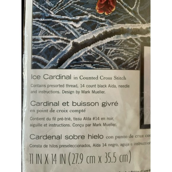 DIMENSIONS ICE CARDINAL COUNTED CROSS STITCH KIT - NEW IN PACKAGE - Picture 2 of 3